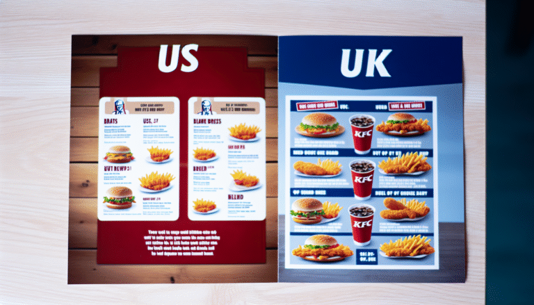 US KFC vs UK KFC menu comparison